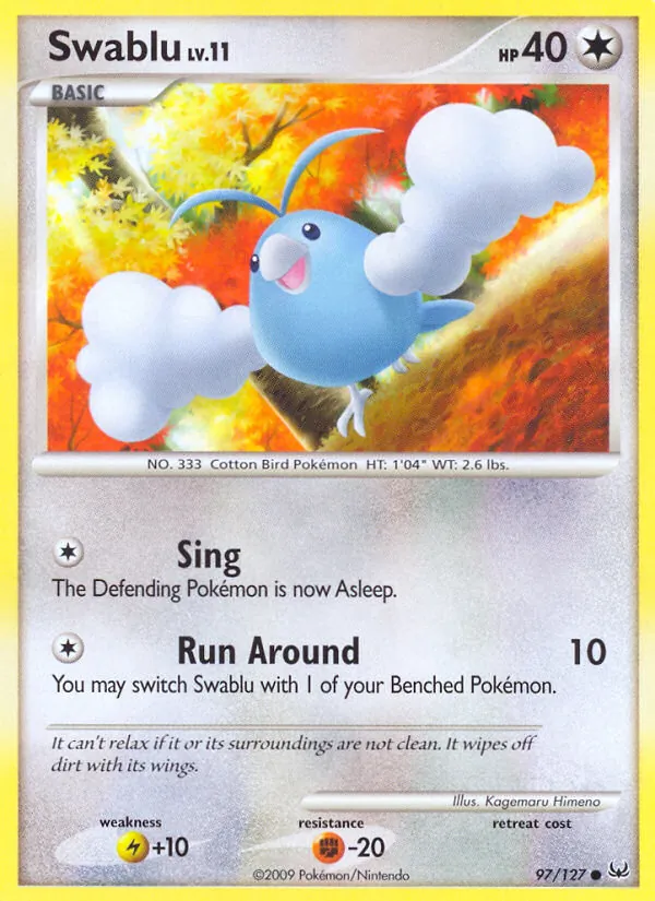 Carta Swablu, número 97/127 da coleção Platinum