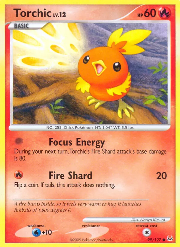 Carta Torchic, número 99/127 da coleção Platinum