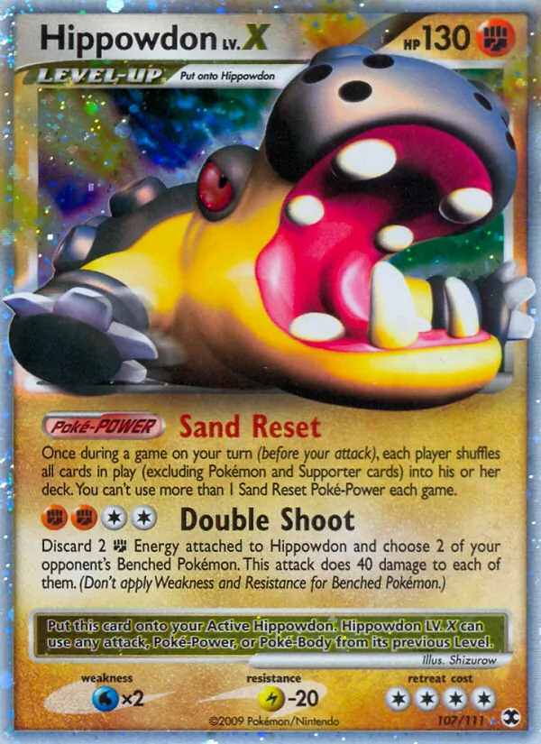 Carta Hippowdon LV.X, número 107/111 da coleção Rising Rivals