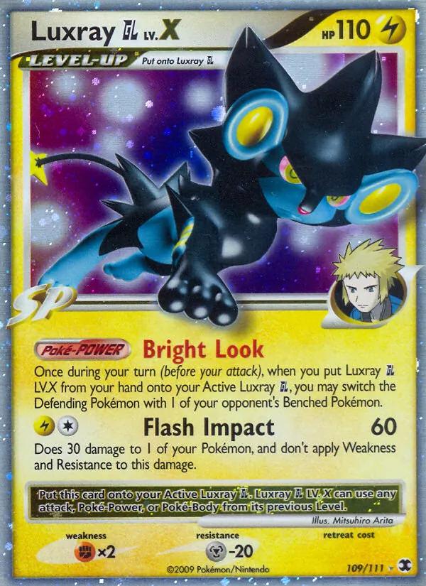 Carta Luxray GL LV.X, número 109/111 da coleção Rising Rivals