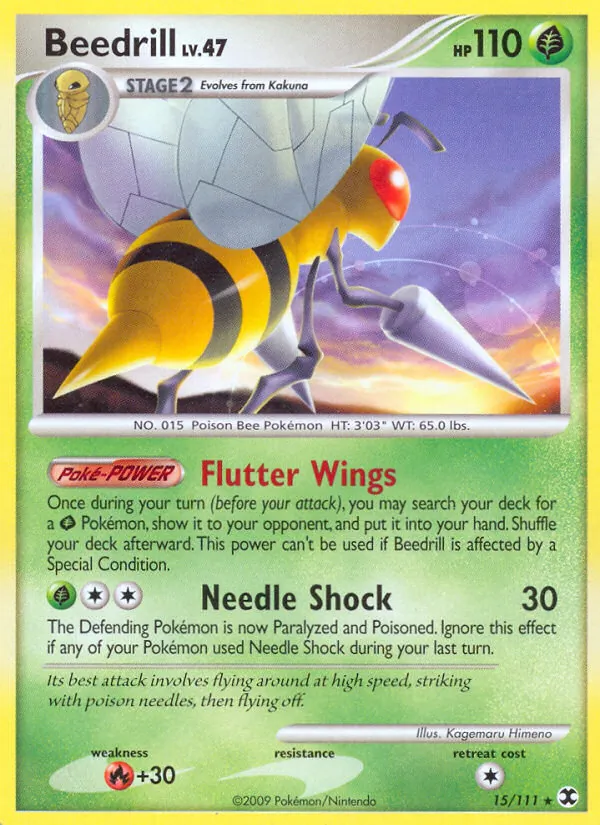 Carta Beedrill, número 15/111 da coleção Rising Rivals