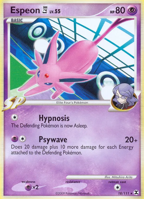 Carta Espeon E4, número 18/111 da coleção Rising Rivals