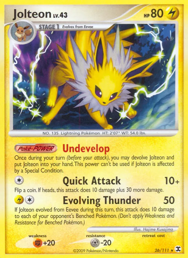Carta Jolteon, número 26/111 da coleção Rising Rivals