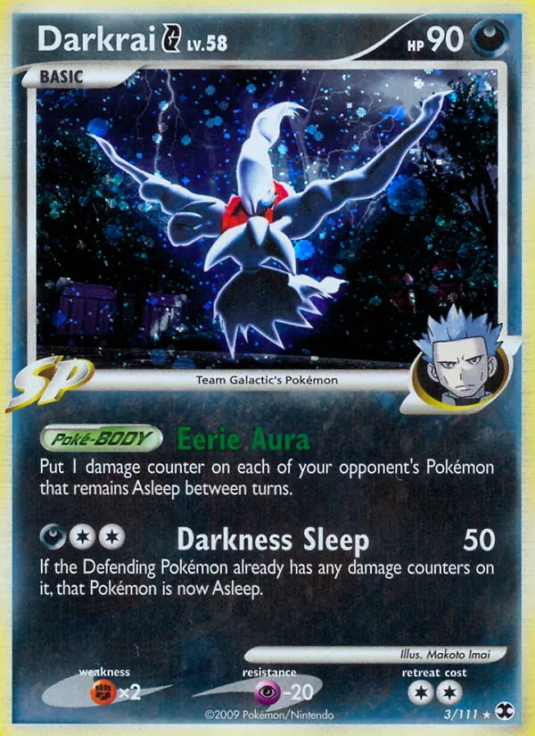 Carta Darkrai G, número 3/111 da coleção Rising Rivals