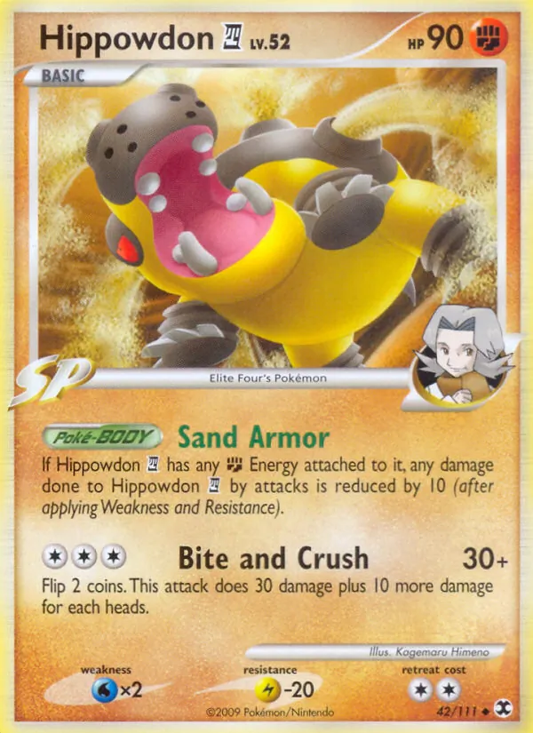 Carta Hippowdon E4, número 42/111 da coleção Rising Rivals