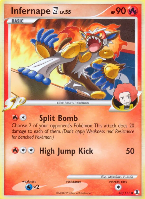 Carta Infernape E4, número 43/111 da coleção Rising Rivals