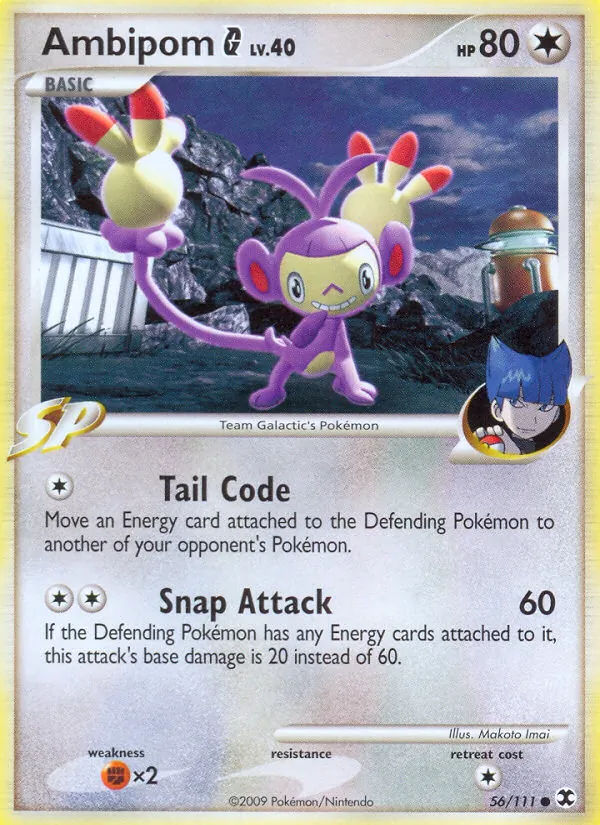 Carta Ambipom G, número 56/111 da coleção Rising Rivals