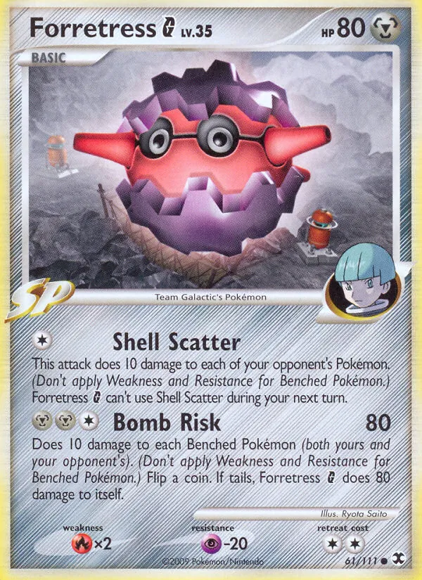 Carta Forretress G, número 61/111 da coleção Rising Rivals