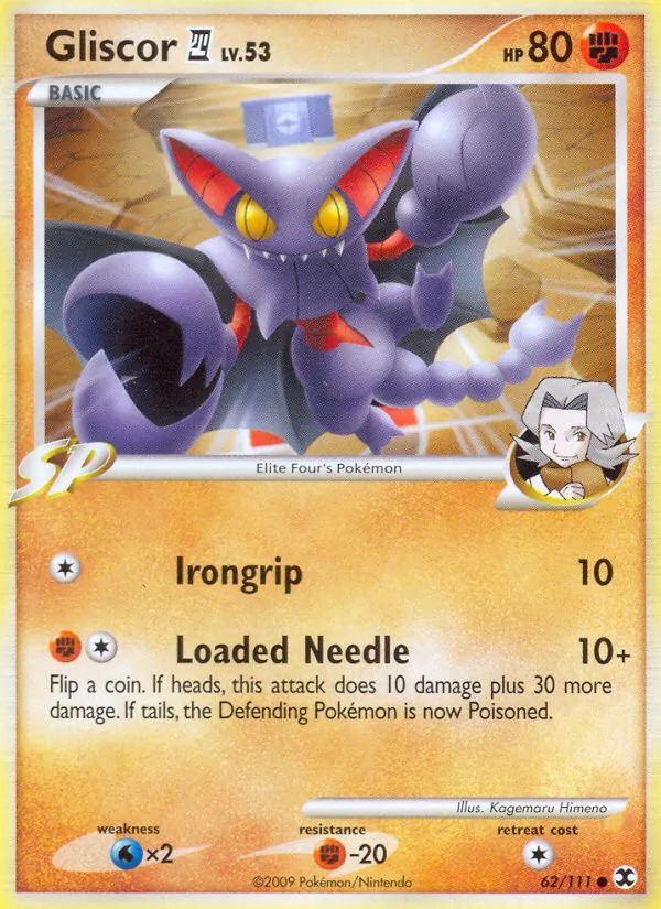 Carta Gliscor E4, número 62/111 da coleção Rising Rivals