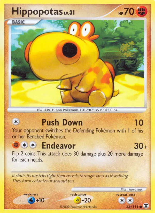 Carta Hippopotas, número 64/111 da coleção Rising Rivals