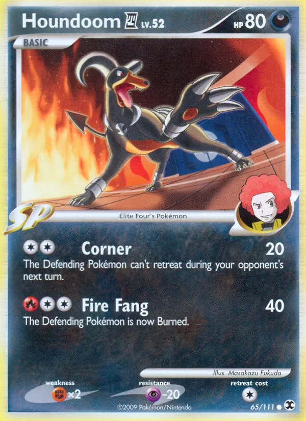 Carta Houndoom E4, número 65/111 da coleção Rising Rivals