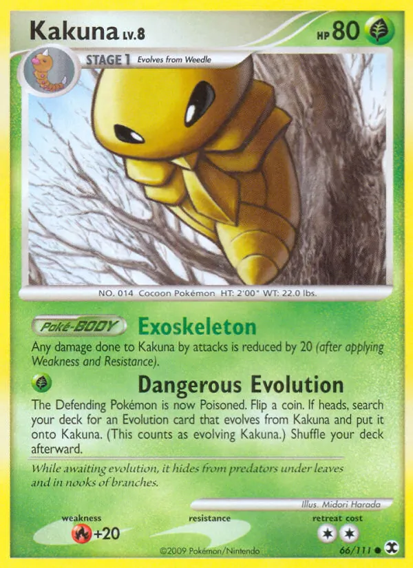 Carta Kakuna, número 66/111 da coleção Rising Rivals
