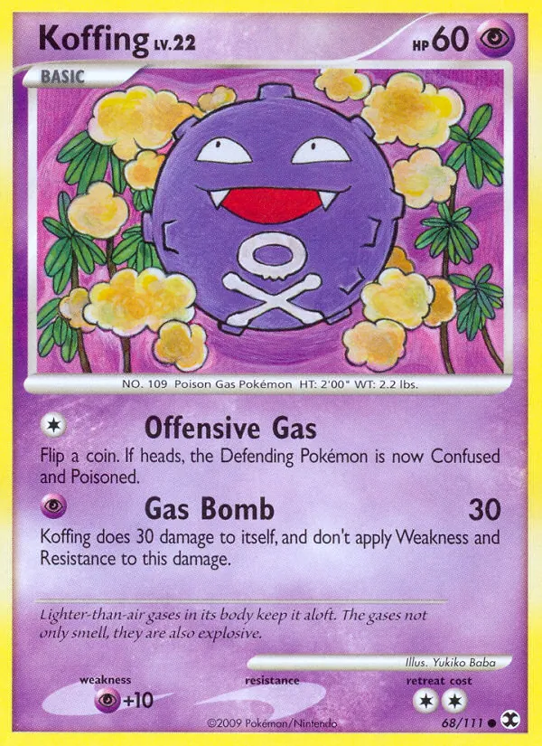 Carta Koffing, número 68/111 da coleção Rising Rivals