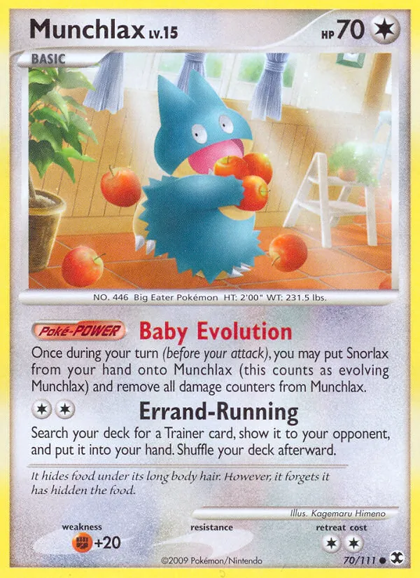 Carta Munchlax, número 70/111 da coleção Rising Rivals