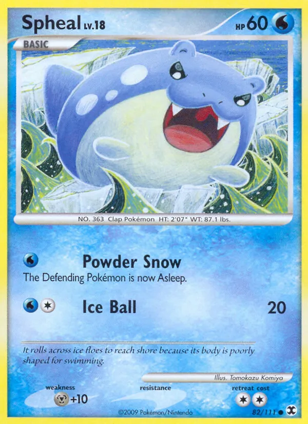 Carta Spheal, número 82/111 da coleção Rising Rivals