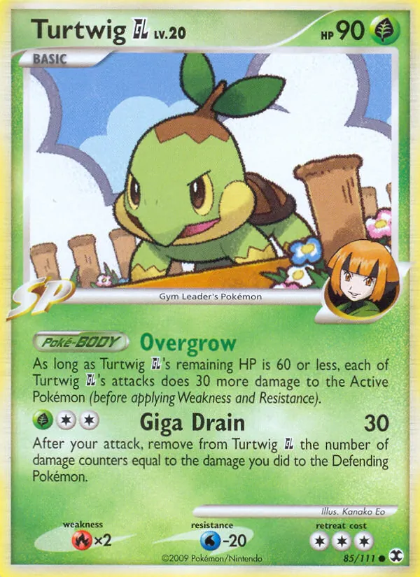 Carta Turtwig GL, número 85/111 da coleção Rising Rivals
