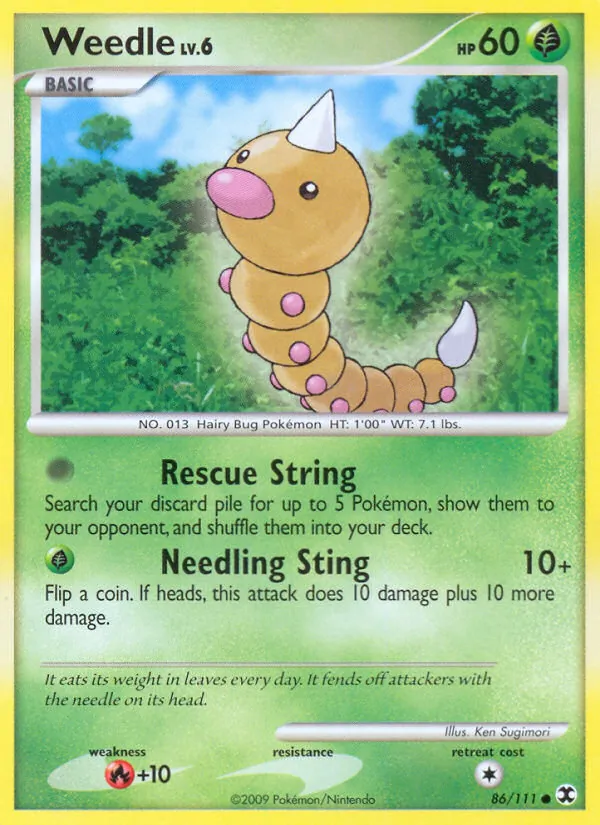 Carta Weedle, número 86/111 da coleção Rising Rivals