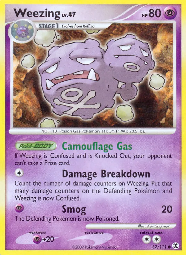 Carta Weezing, número 87/111 da coleção Rising Rivals