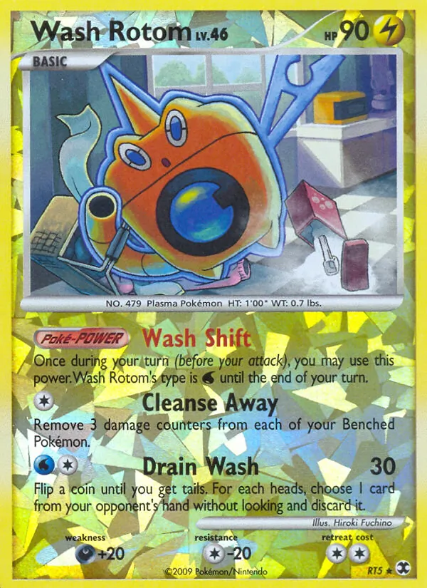 Carta Wash Rotom, número RT5/111 da coleção Rising Rivals