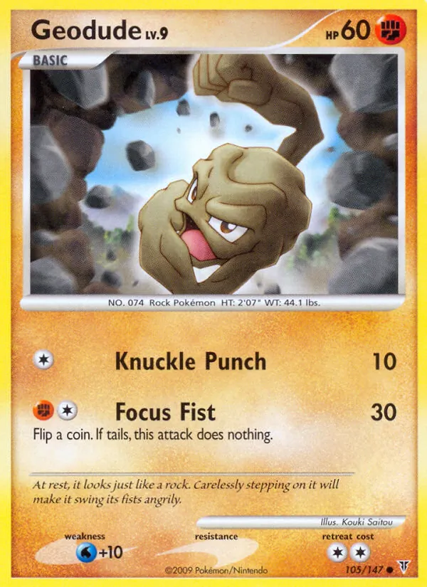 Carta Geodude, número 105/147 da coleção Supreme Victors