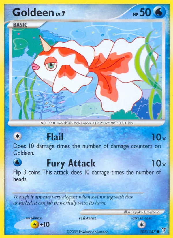 Carta Goldeen, número 107/147 da coleção Supreme Victors