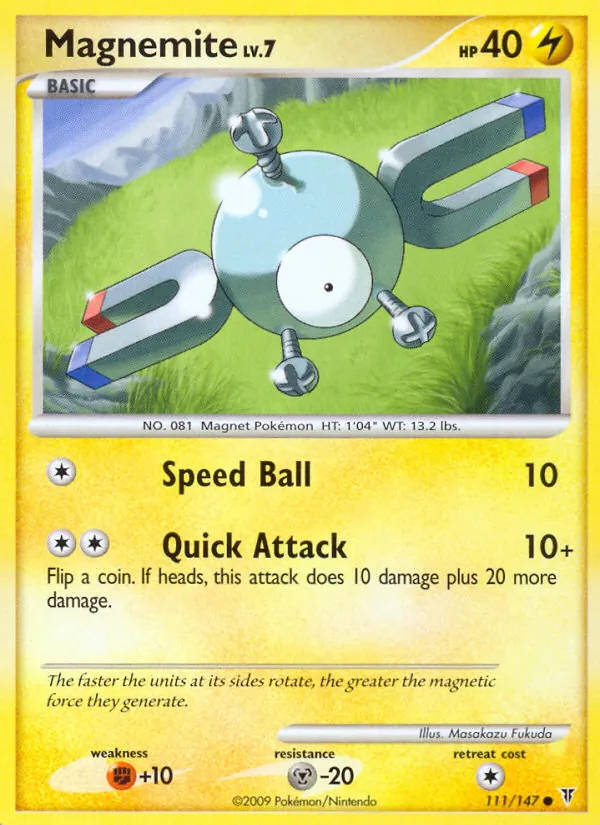 Carta Magnemite, número 111/147 da coleção Supreme Victors