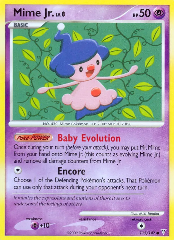 Carta Mime Jr., número 115/147 da coleção Supreme Victors