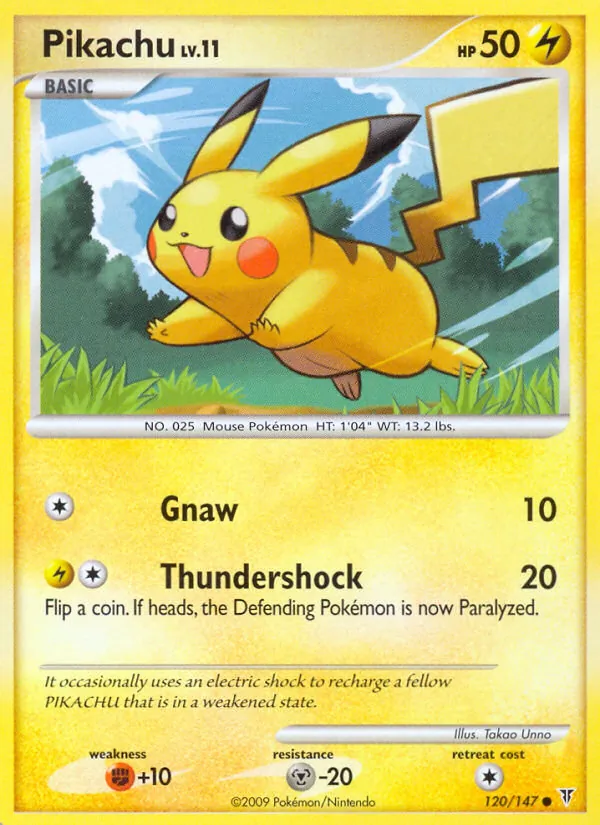 Carta Pikachu, número 120/147 da coleção Supreme Victors