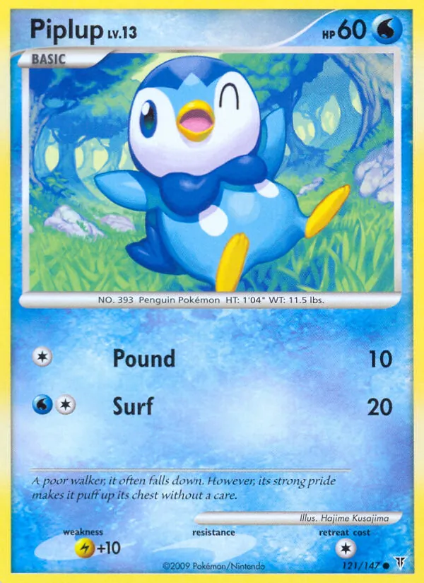 Carta Piplup, número 121/147 da coleção Supreme Victors