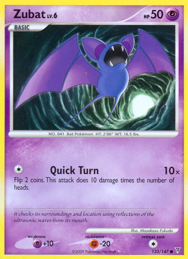 Carta Zubat, número 133/147 da coleção Supreme Victors