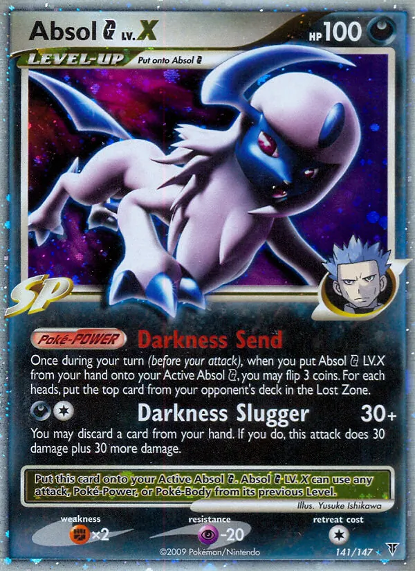 Carta Absol G LV.X, número 141/147 da coleção Supreme Victors