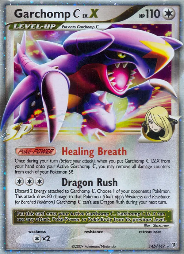 Carta Garchomp C LV.X, número 145/147 da coleção Supreme Victors