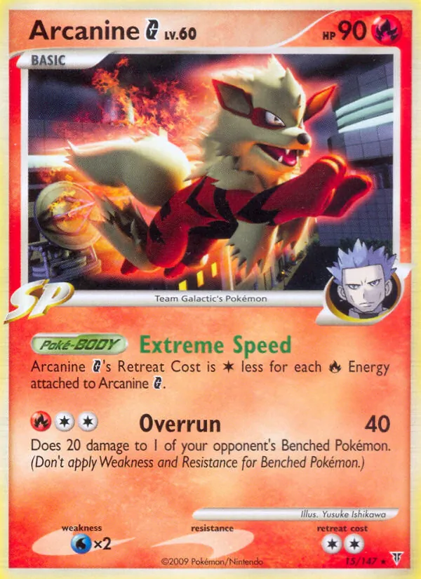 Carta Arcanine G, número 15/147 da coleção Supreme Victors