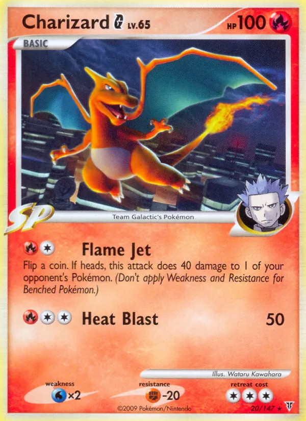 Carta Charizard G, número 20/147 da coleção Supreme Victors
