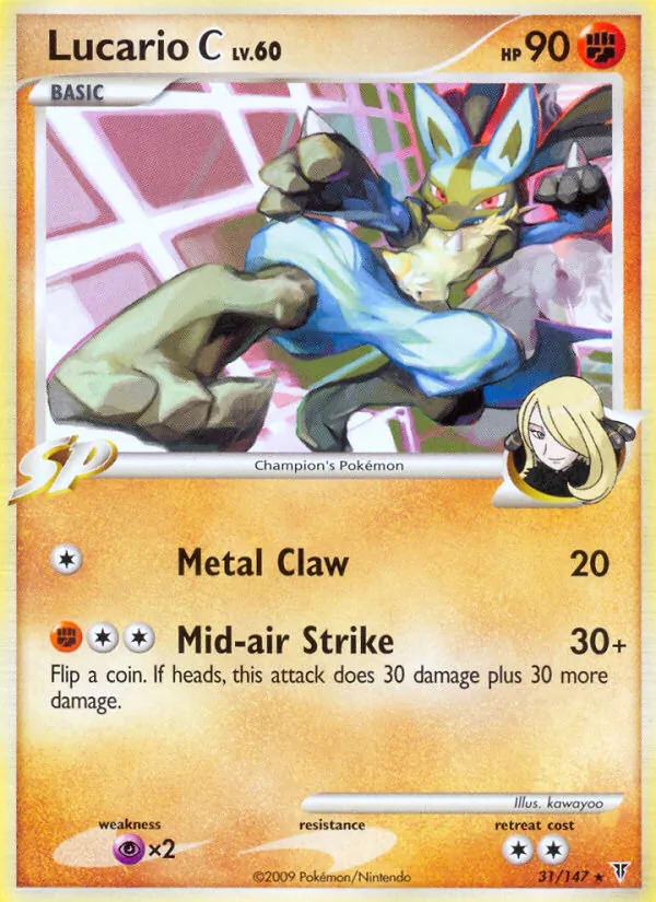 Carta Lucario C, número 31/147 da coleção Supreme Victors