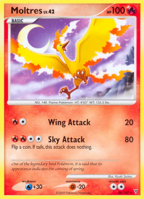 Carta Moltres, número 36/147 da coleção Supreme Victors