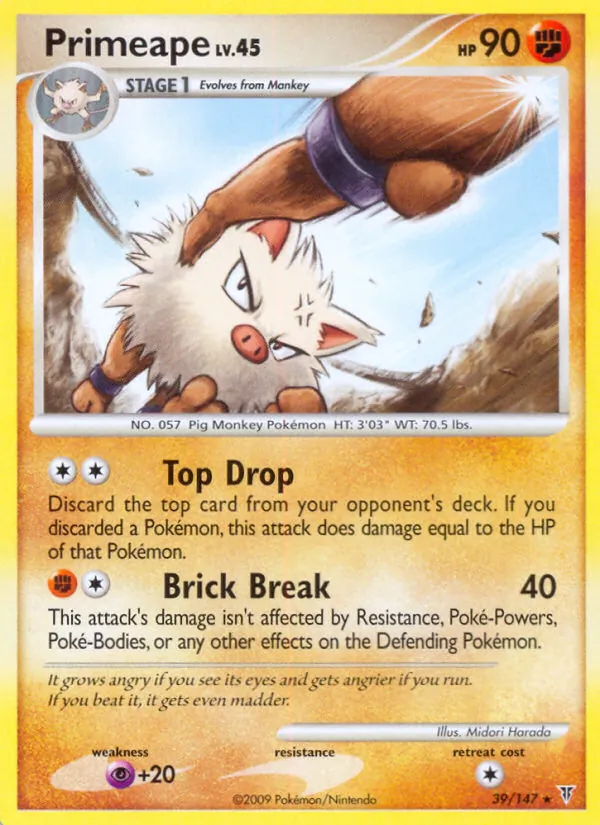 Carta Primeape, número 39/147 da coleção Supreme Victors