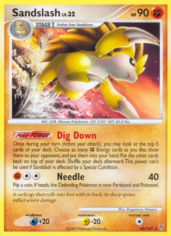 Carta Sandslash, número 42/147 da coleção Supreme Victors