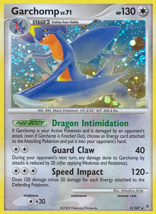 Carta Garchomp, número 5/147 da coleção Supreme Victors