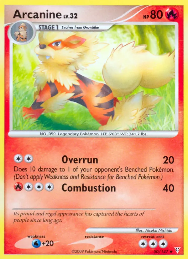 Carta Arcanine, número 50/147 da coleção Supreme Victors