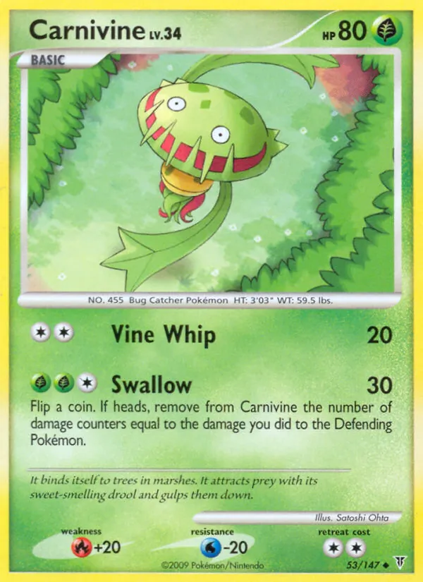 Carta Carnivine, número 53/147 da coleção Supreme Victors