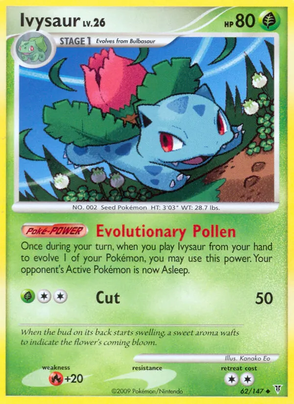 Carta Ivysaur, número 62/147 da coleção Supreme Victors