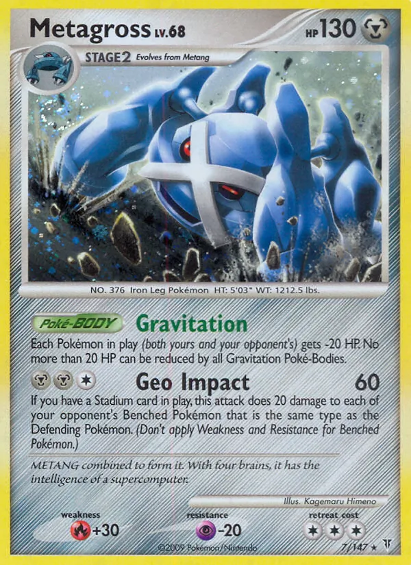 Carta Metagross, número 7/147 da coleção Supreme Victors