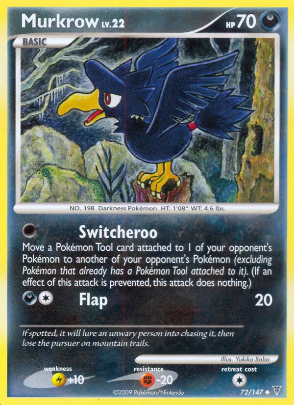Carta Murkrow, número 72/147 da coleção Supreme Victors