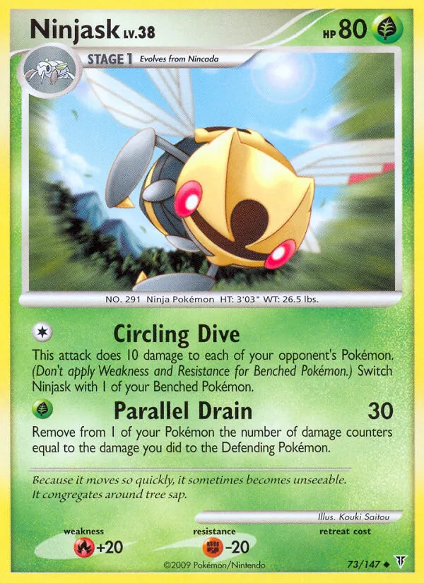 Carta Ninjask, número 73/147 da coleção Supreme Victors