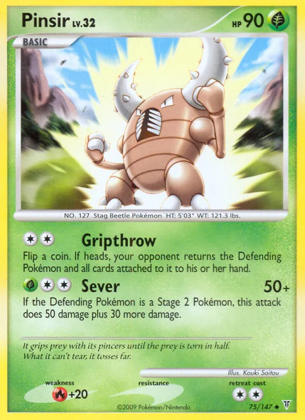 Carta Pinsir, número 75/147 da coleção Supreme Victors