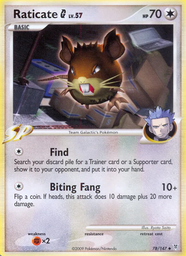 Carta Raticate G, número 78/147 da coleção Supreme Victors