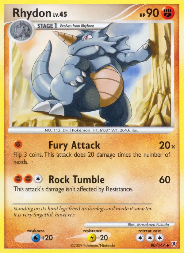 Carta Rhydon, número 80/147 da coleção Supreme Victors