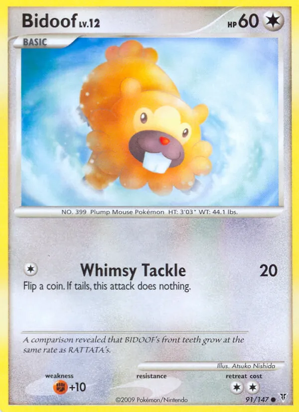 Carta Bidoof, número 91/147 da coleção Supreme Victors