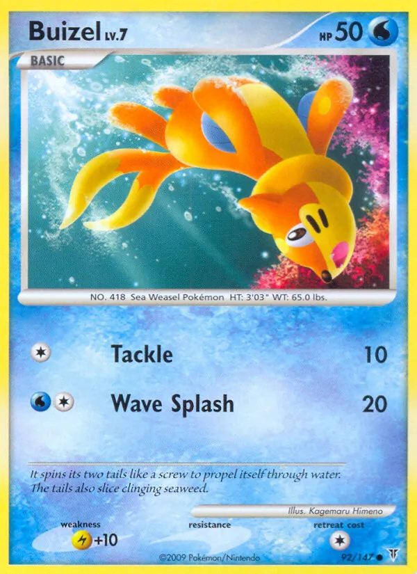 Carta Buizel, número 92/147 da coleção Supreme Victors